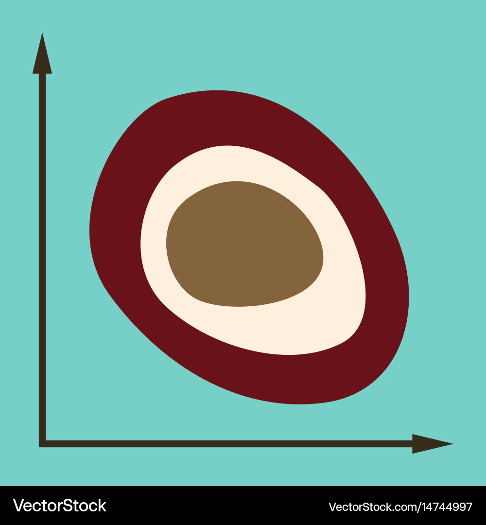 Flat icon on stylish background graph Vector Image