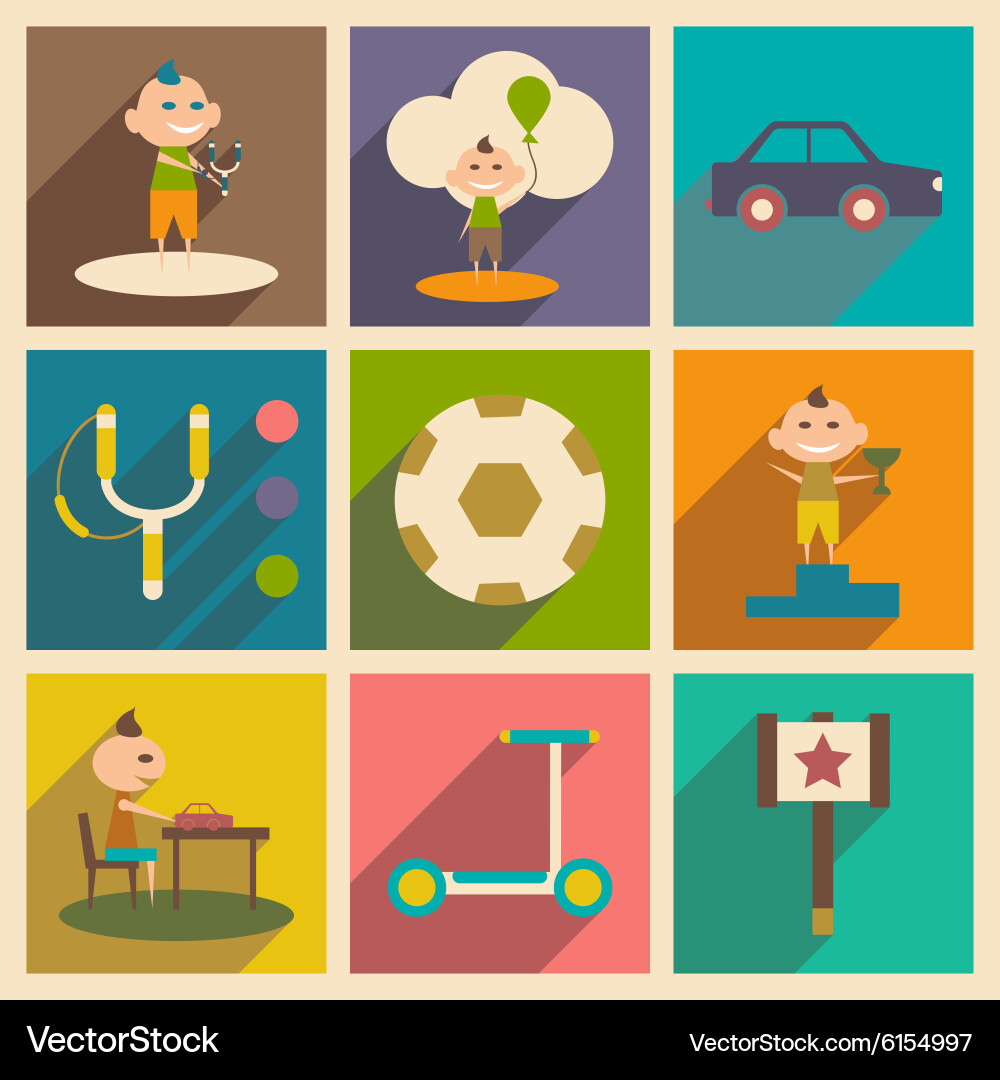 Flat with shadow concept and mobile application vector image