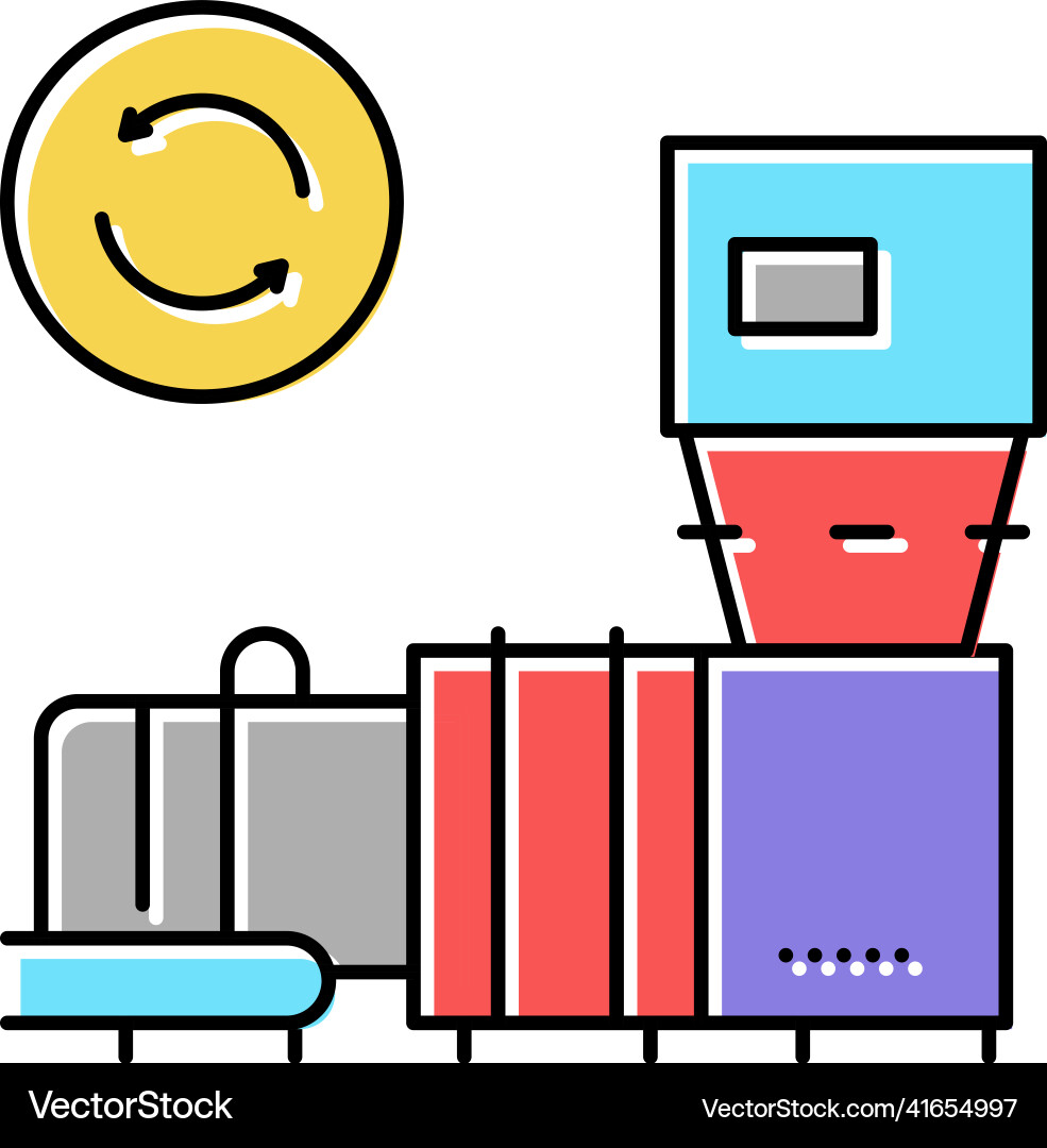 Garbage recycling machine color icon Garbage recycling machine color icon vector image