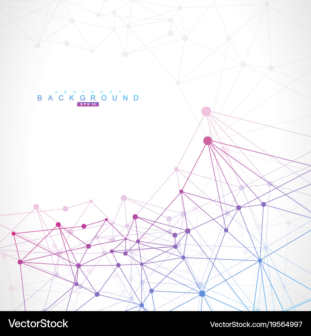 Geometric abstract background with connected line vector image