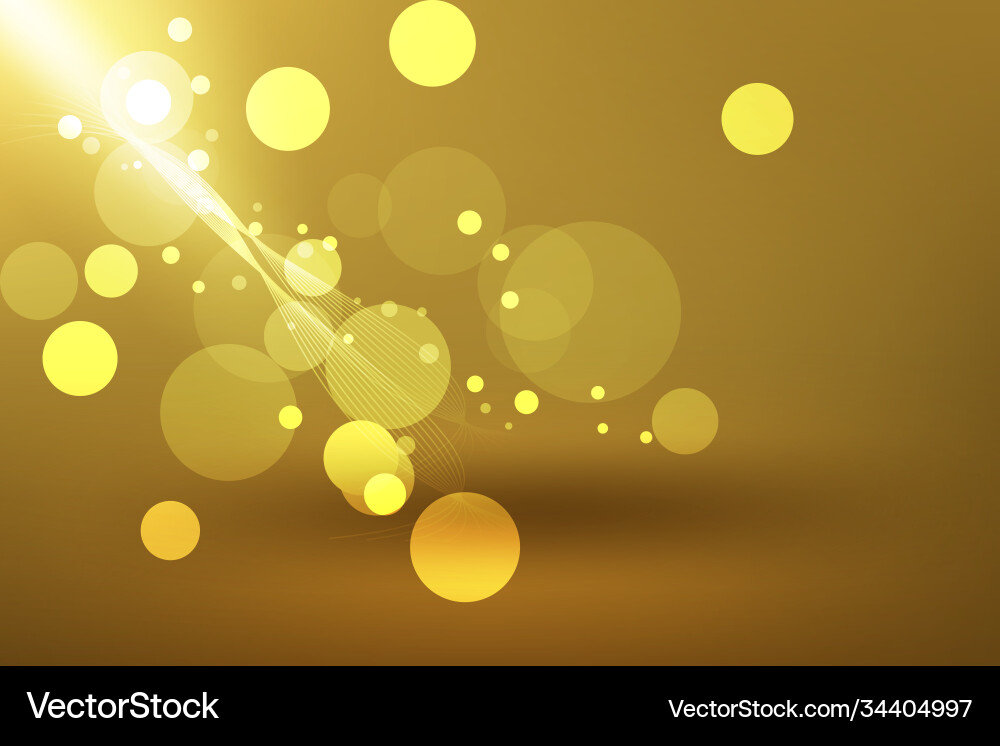 Golden bokeh background Vector Image