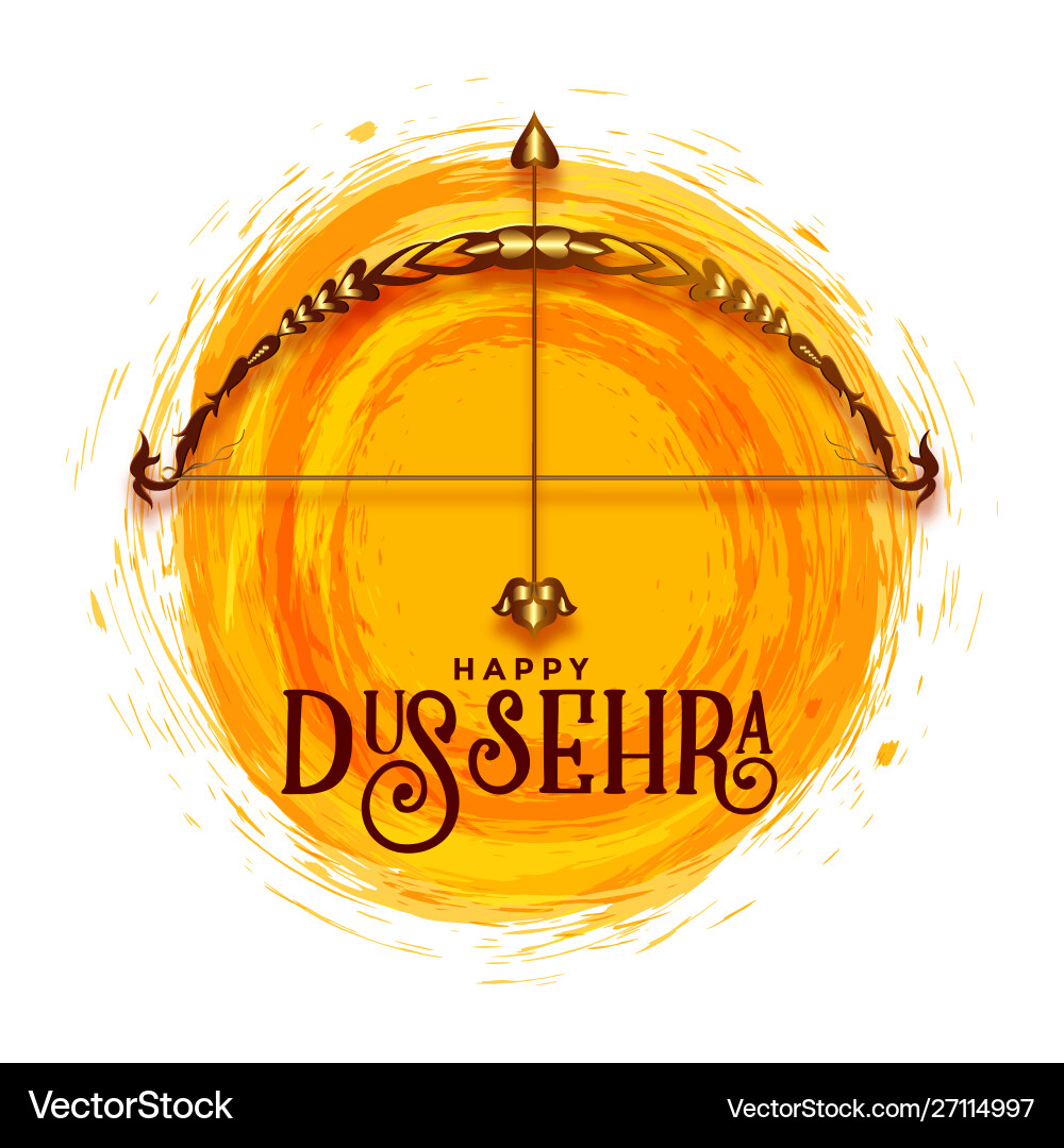 Happy Dussehra Celebration Greeting Vector Image