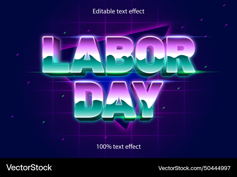 Labor day editable text effect retro style Labor day editable text effect retro style vector image