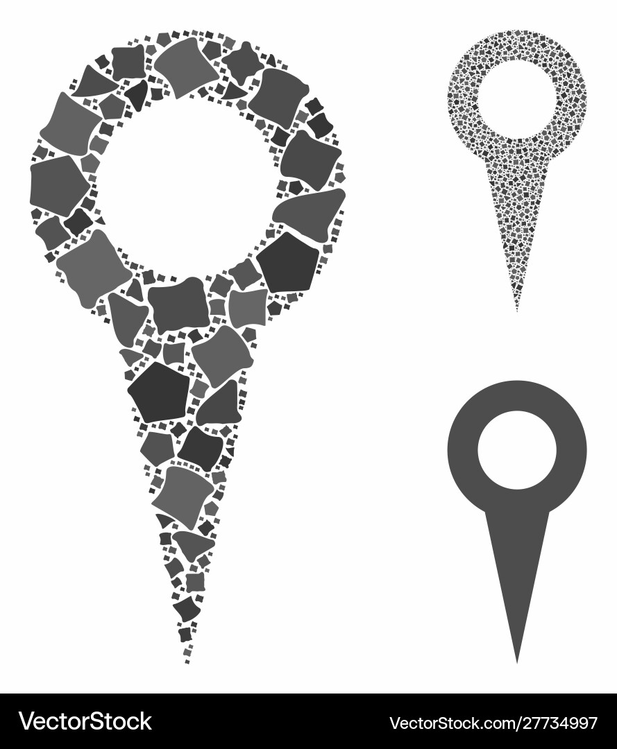 Map marker mosaic icon humpy items Map marker mosaic icon humpy items vector image