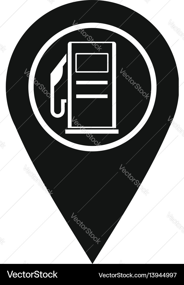 Map pointer with gas station symbol icon Map pointer with gas station symbol icon vector image