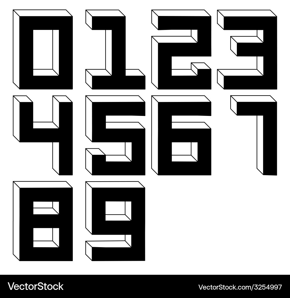 Numbers set vector image