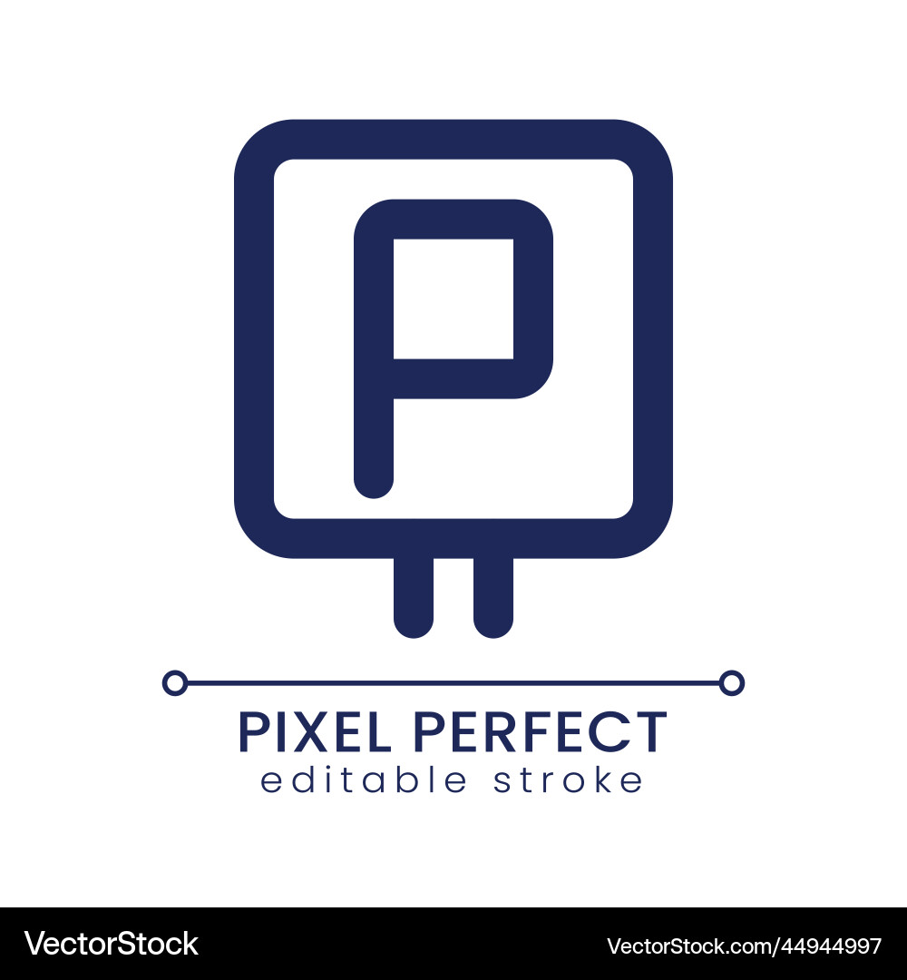 Parking space pixel perfect linear ui icon vector image