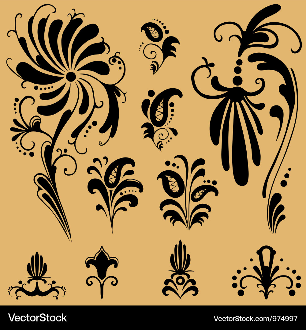 Pattern elements for design vector image