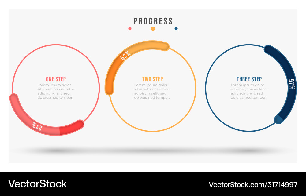 Progress Steps Circular Chart vector image