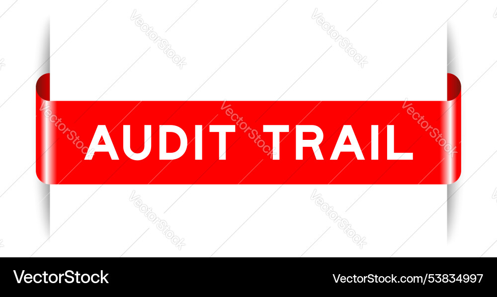 Red color inserted label banner with word audit Red color inserted label banner with word audit vector image