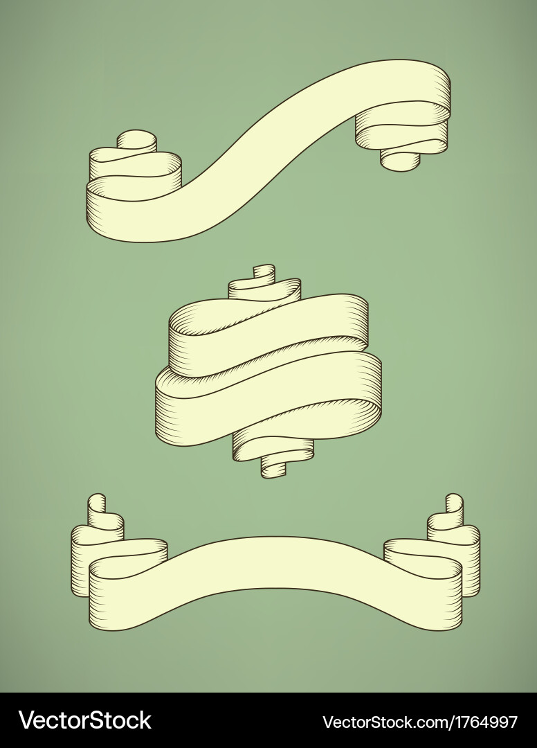 Retro calligraphic ribbon Royalty Free Vector Image