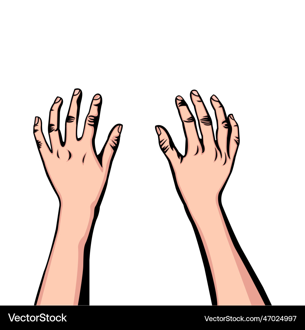 Right and left hands like typing on a keyboard Vector Image