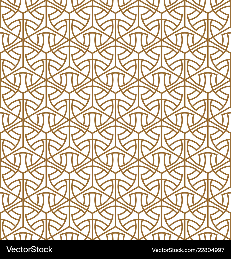 Seamless abstract pattern in golden lines average vector image