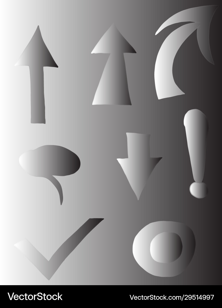 Set characters - isolated arrows cursor Set characters - isolated arrows cursor vector image