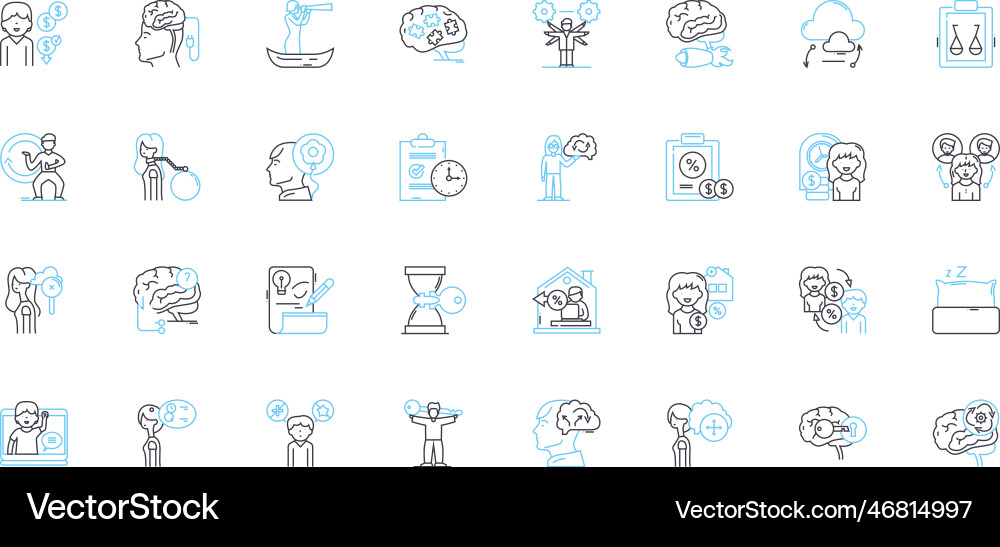 Task completion linear icons set achievement Task completion linear icons set achievement vector image