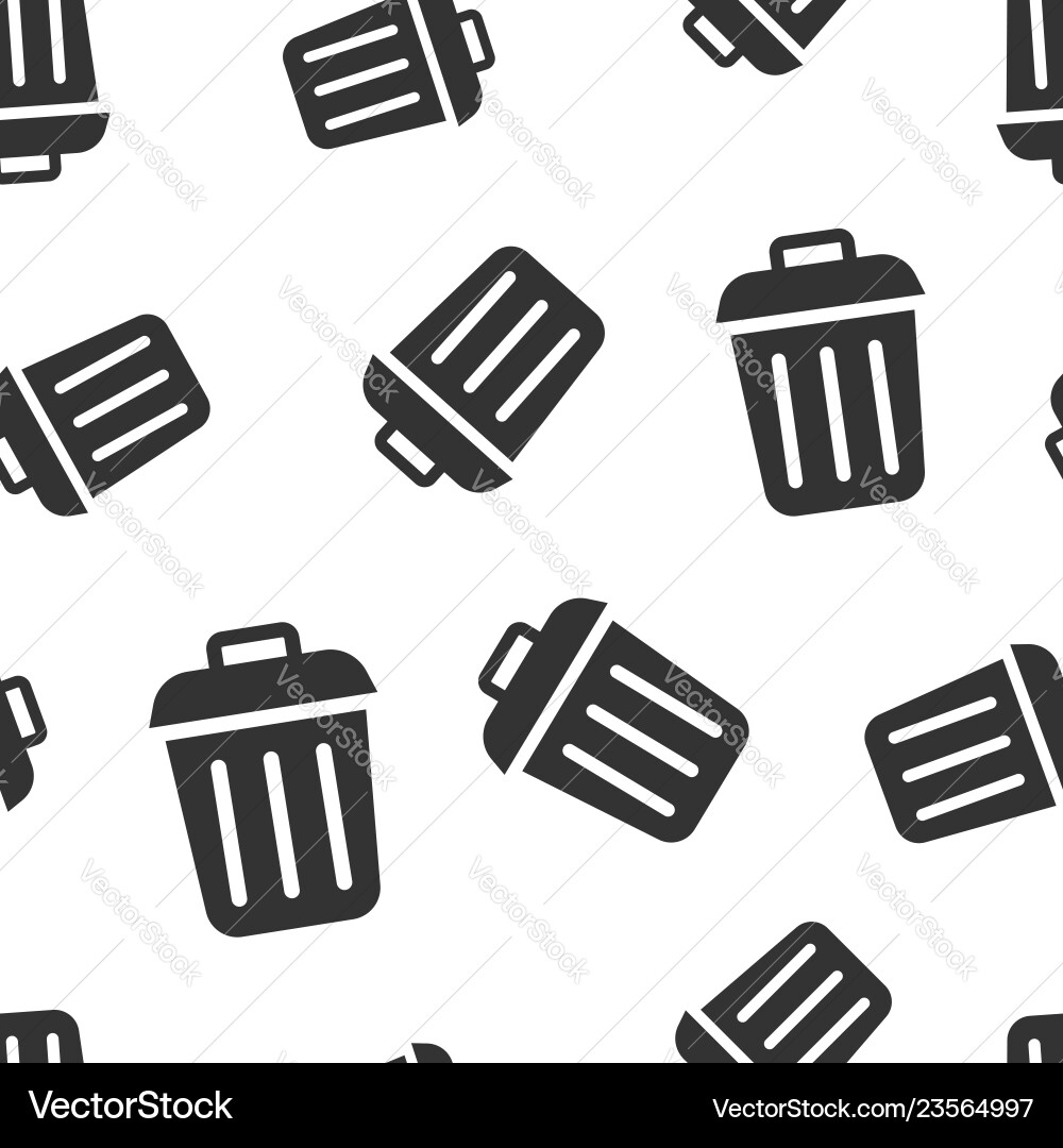 Trash bin garbage icon seamless pattern Vector Image