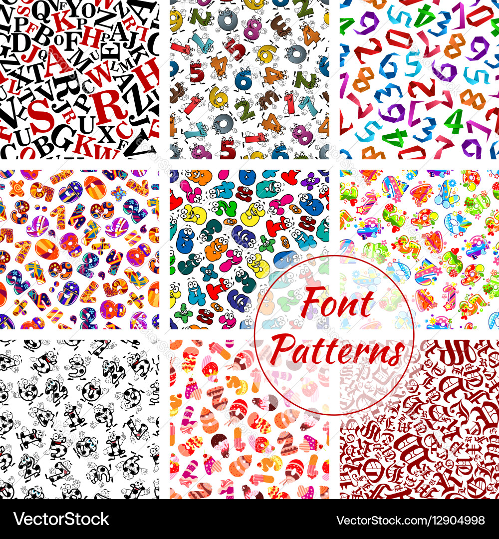 Alphabet & Number Patterns vector image