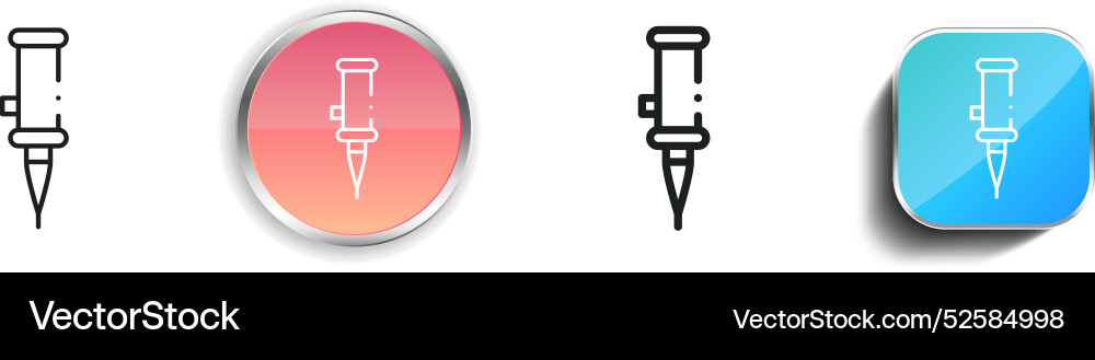 Cattle icon thin linear regular and button style vector image