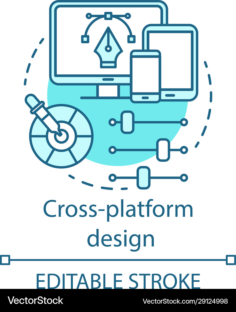 Cross-Platform UI Development Icon vector image