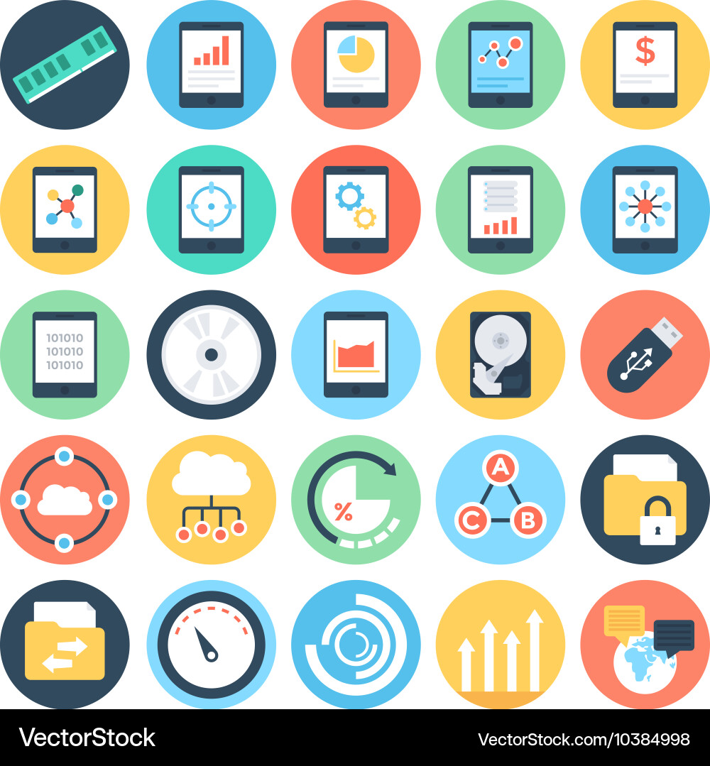 Data Science Icons Set vector image
