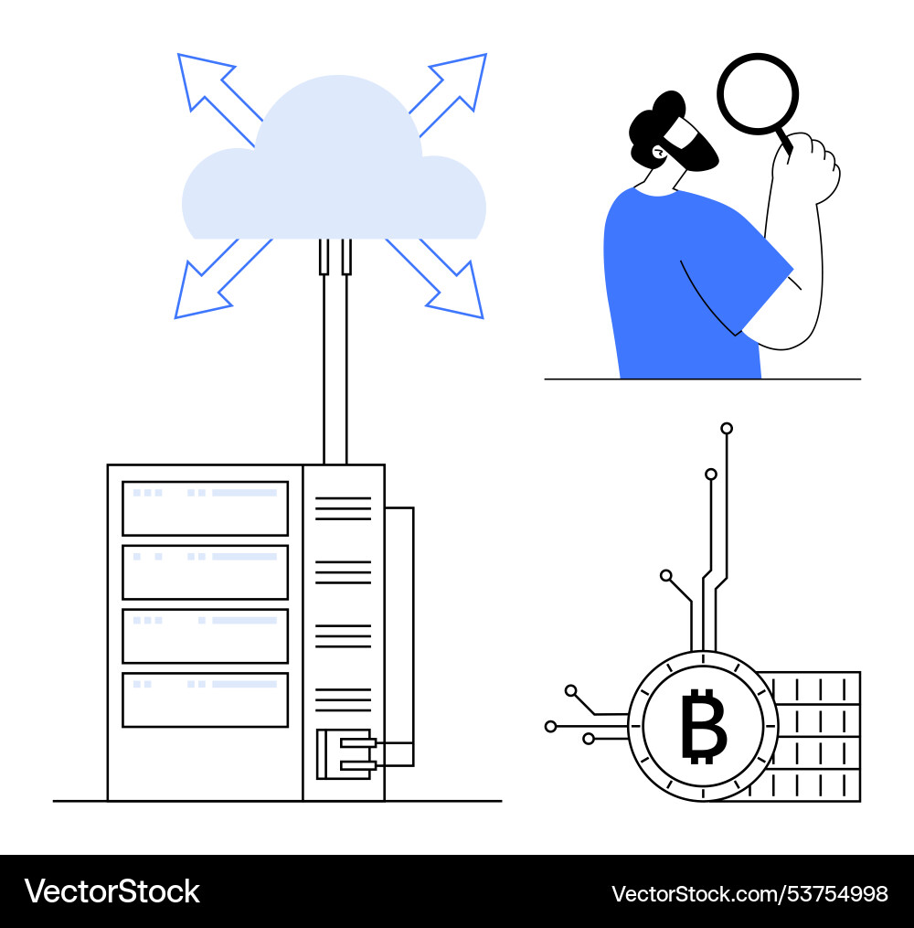 Data security and cryptocurrency analysis Data security and cryptocurrency analysis vector image