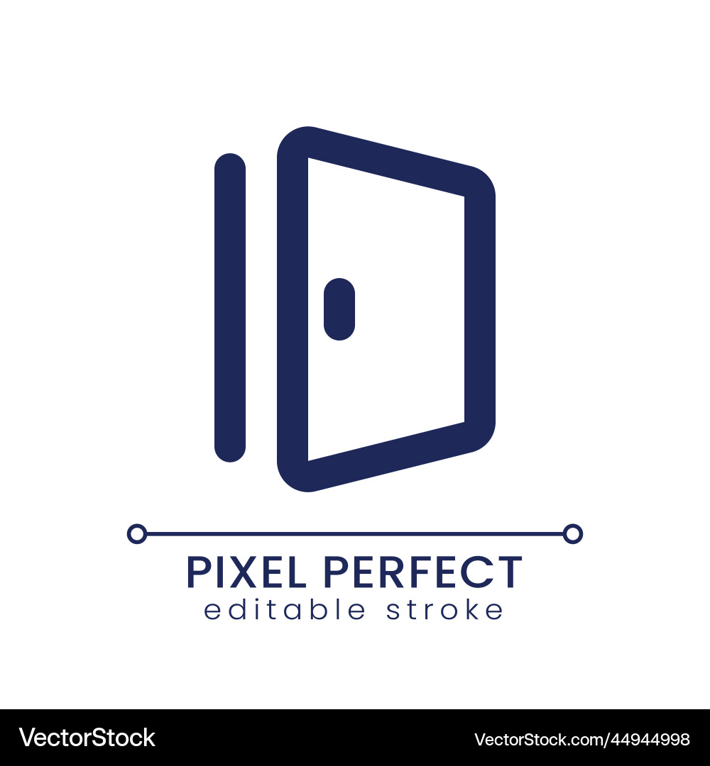 Door pixel perfect linear ui icon Door pixel perfect linear ui icon vector image