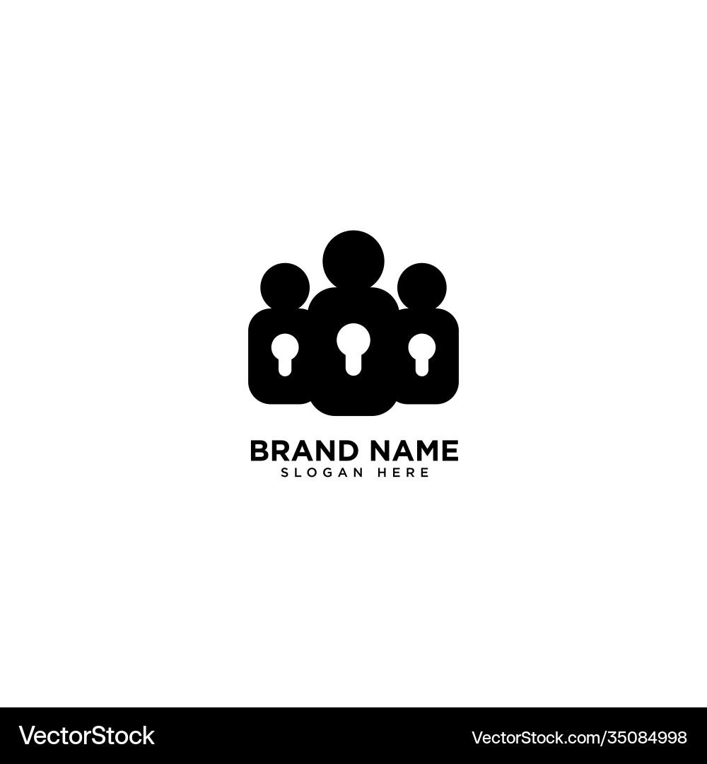 Face recognition with lock icon personal data vector image