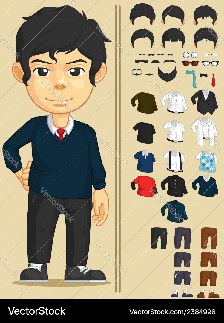 Handsome man customizable character vector image
