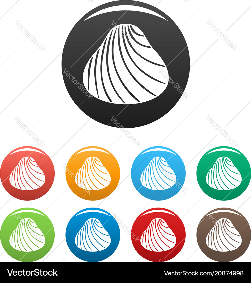 Hard shell icons set color Vector Image