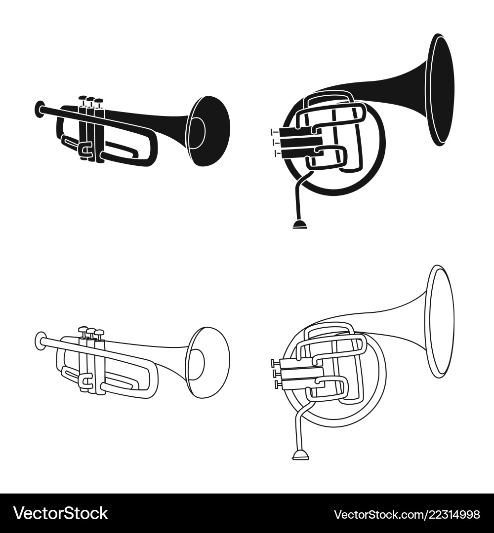 Isolated object of music and tune logo collection vector image