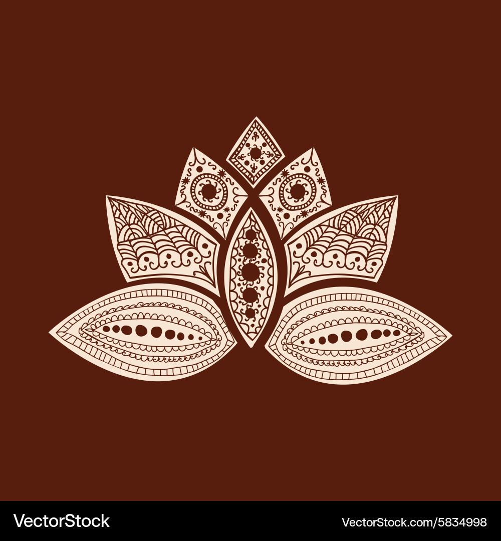 Lotus Mehndi Art (5834998) – Royalty-Free Vector | VectorStock, image size:1000x1080