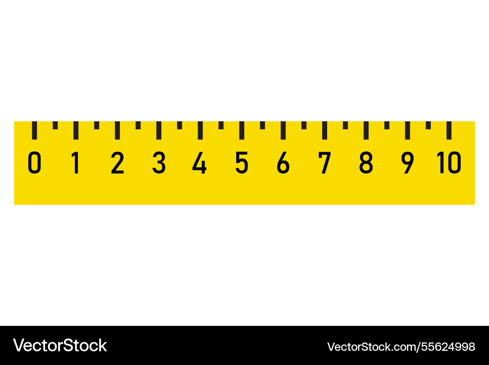 Measuring ruler icon yellow scale tool numbered Measuring ruler icon yellow scale tool numbered vector image