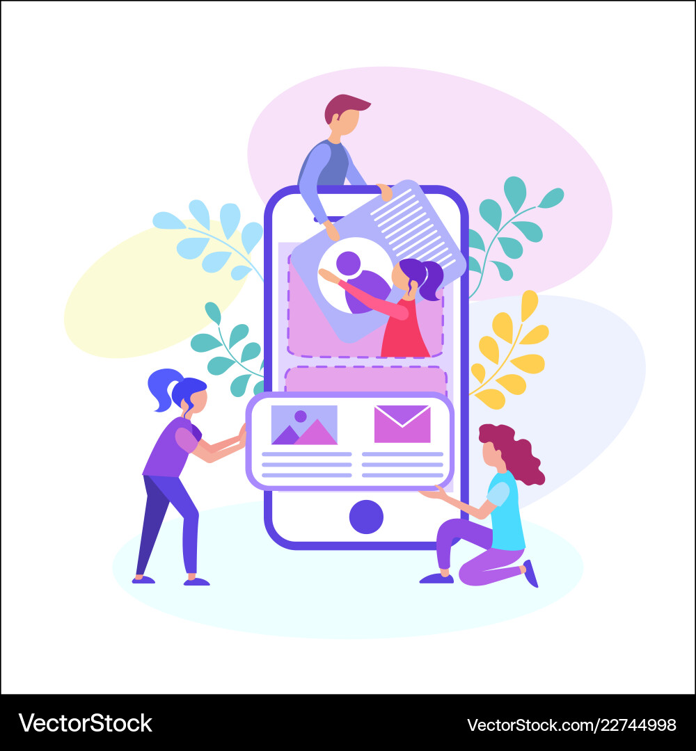 Mobile App Development Concepts vector image
