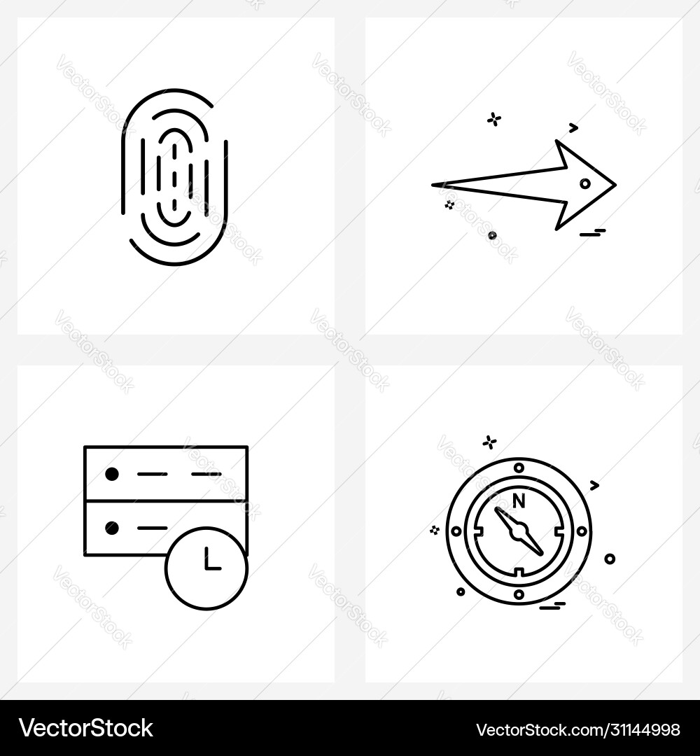 Modern style set 4 line pictograph grid based Vector Image