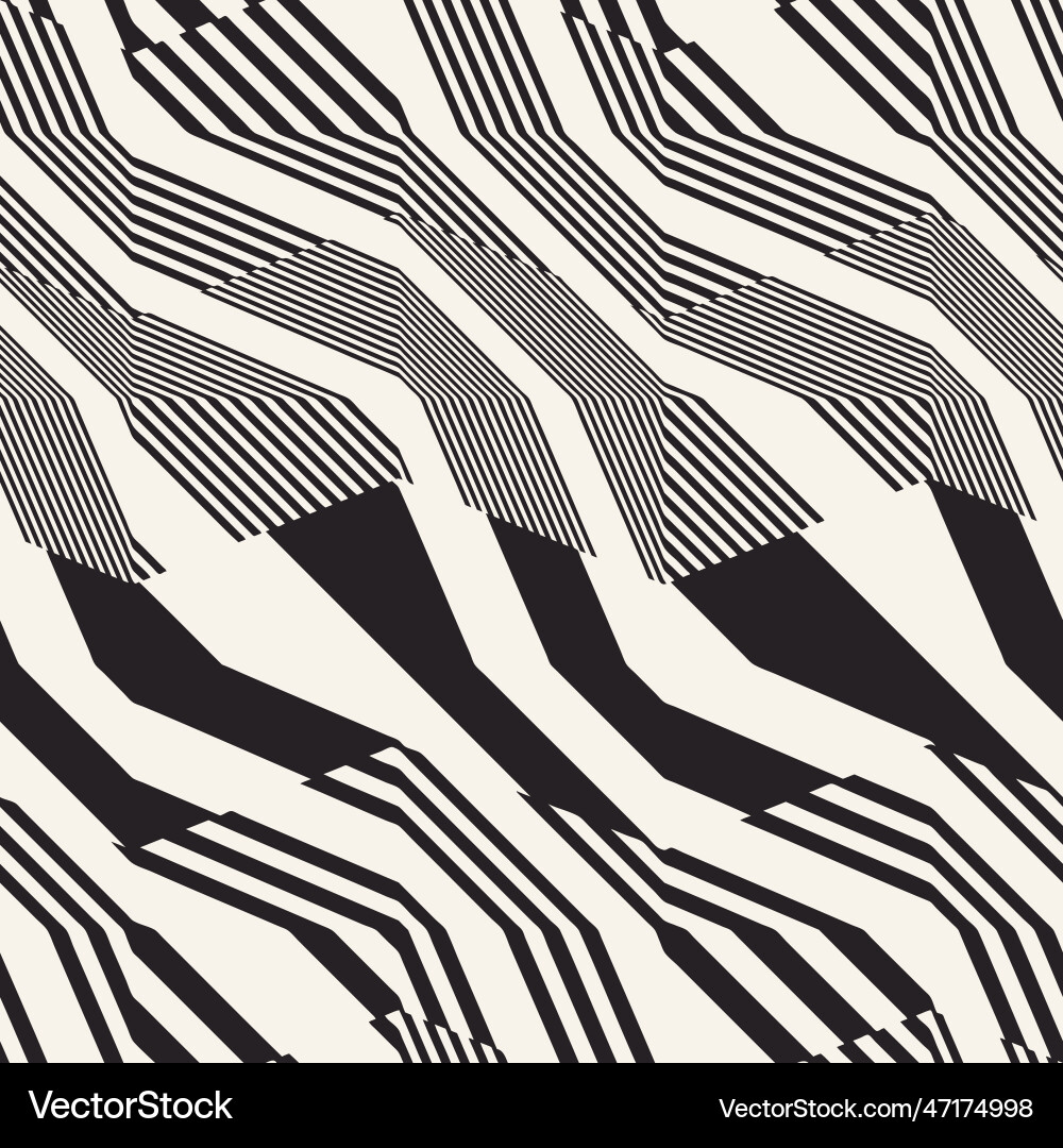 Monochrome moire effect textured zigzag pattern Monochrome moire effect textured zigzag pattern vector image