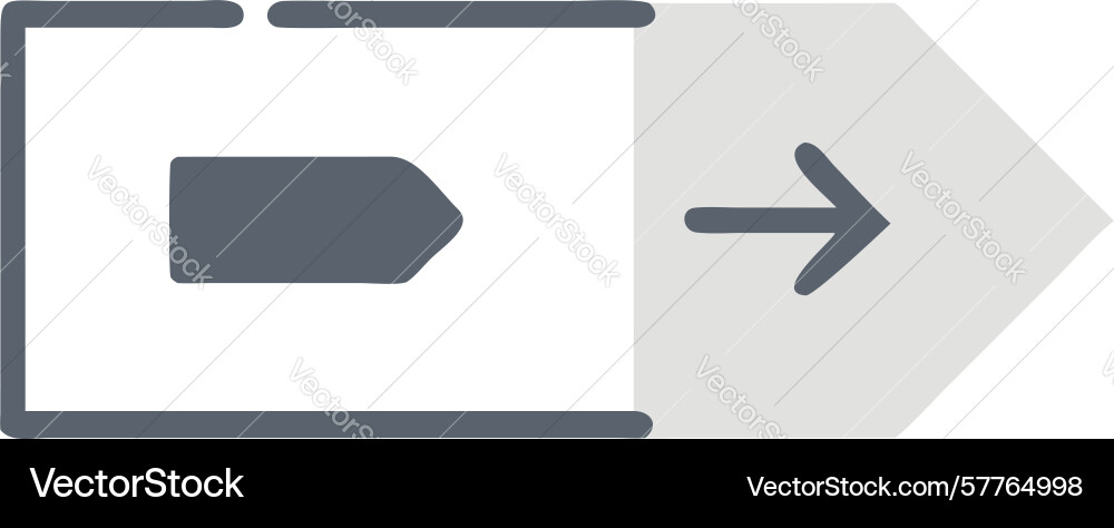 Outline right arrow icon for forward navigation vector image