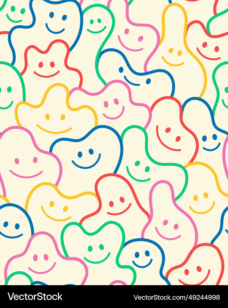 Retro smile seamless pattern Vector Image