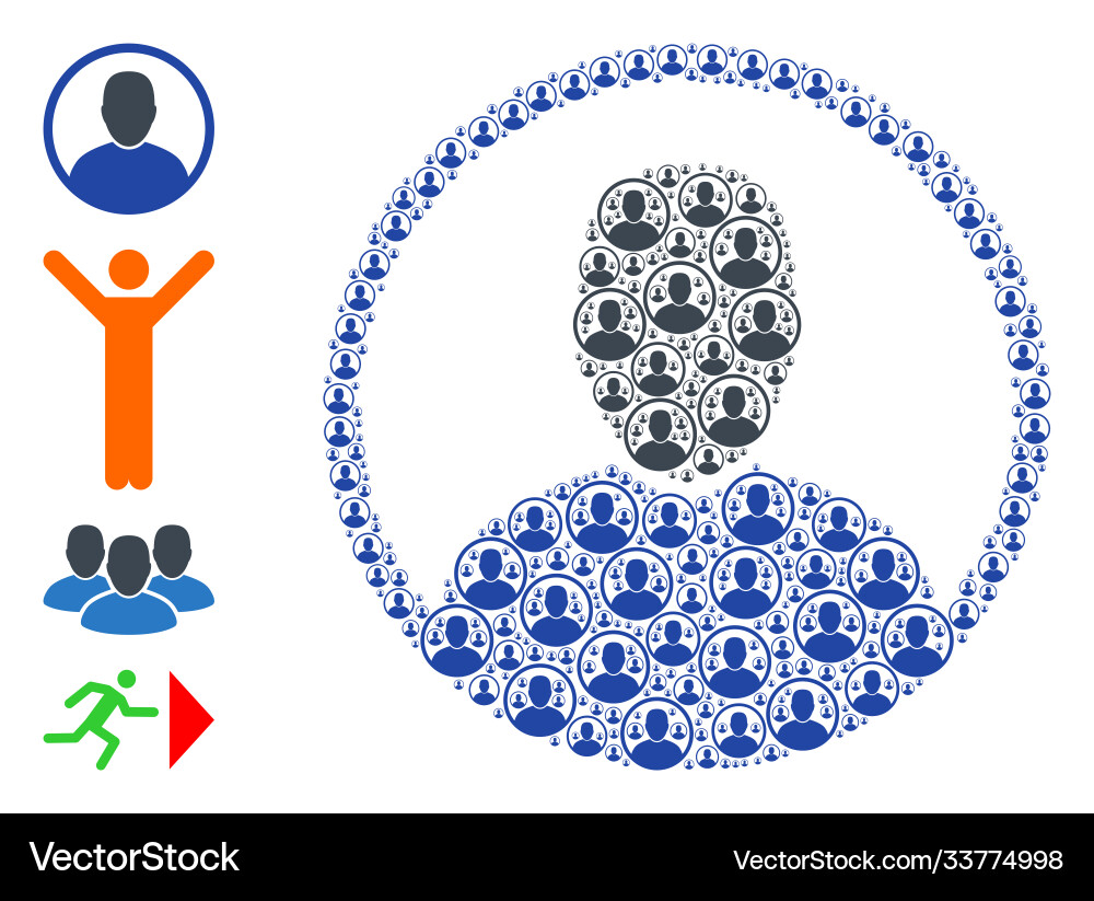 Rounded user portrait recursive collage self Rounded user portrait recursive collage self Vector Image