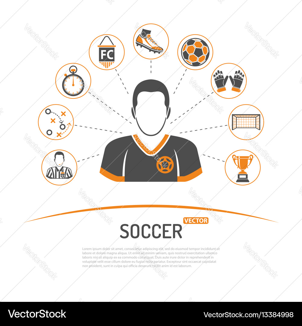 Soccer Icon Set - Sports Concept Vector Image