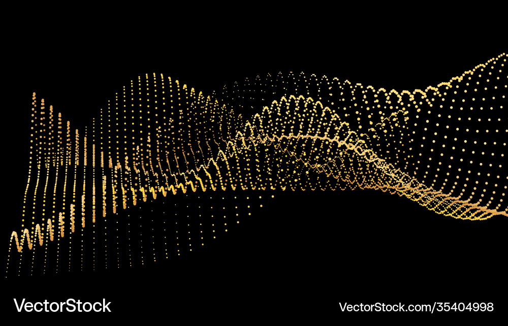 Sound wave from node gold interface big data Sound wave from node gold interface big data vector image