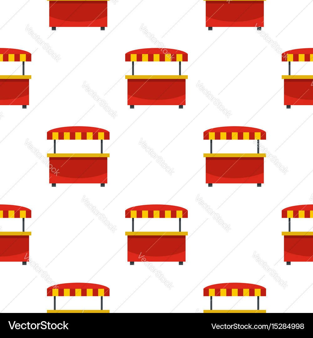 Store kiosk with red and yellow awning pattern Vector Image