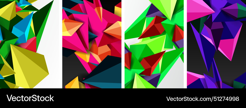 Triangle abstract concepts poster set Royalty Free Vector