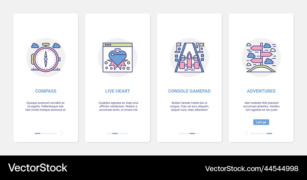 Video adventure digital game object ui ux Vector Image