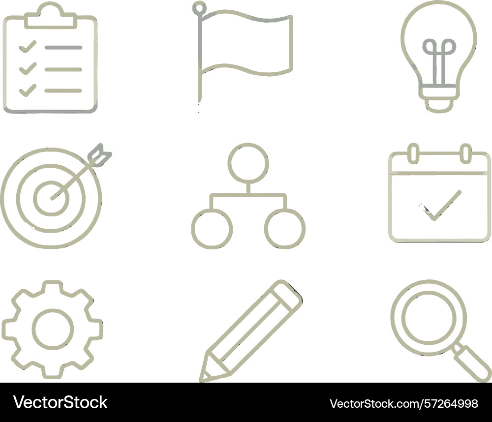 Visual collection of project management icons vector image