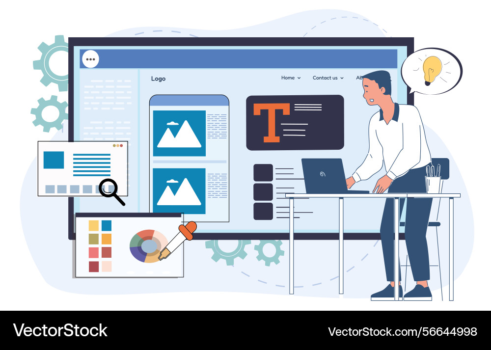 Website design process concept scene Website design process concept scene vector image