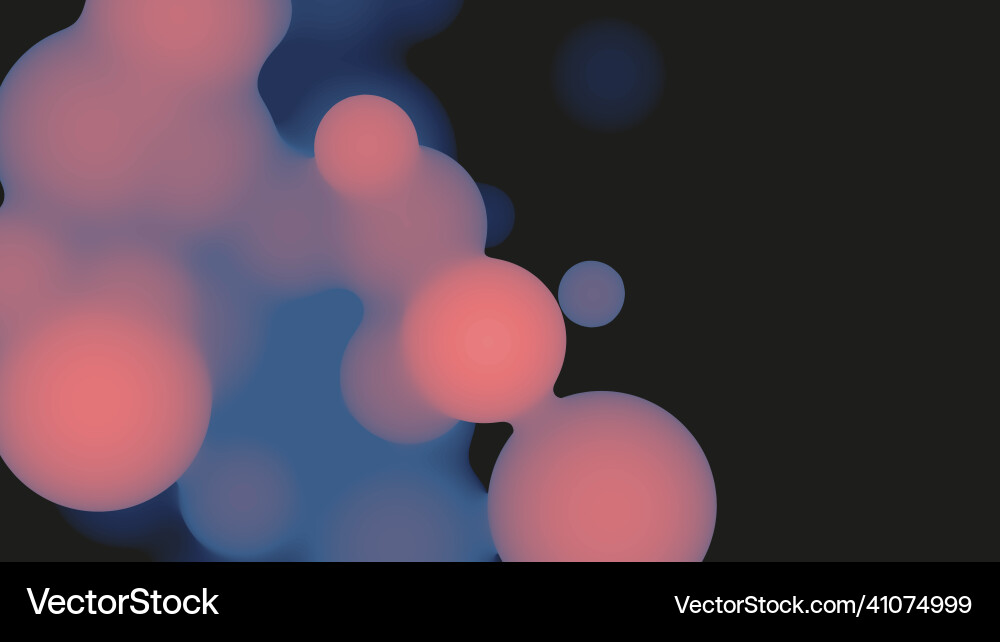 Abstract 3d fluid metaball shape with violet balls Vector Image