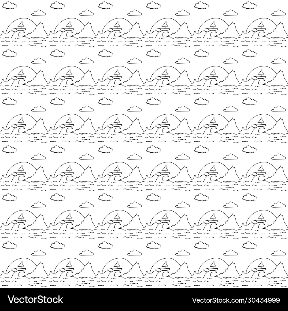 Background seamless image pattern contour vector image