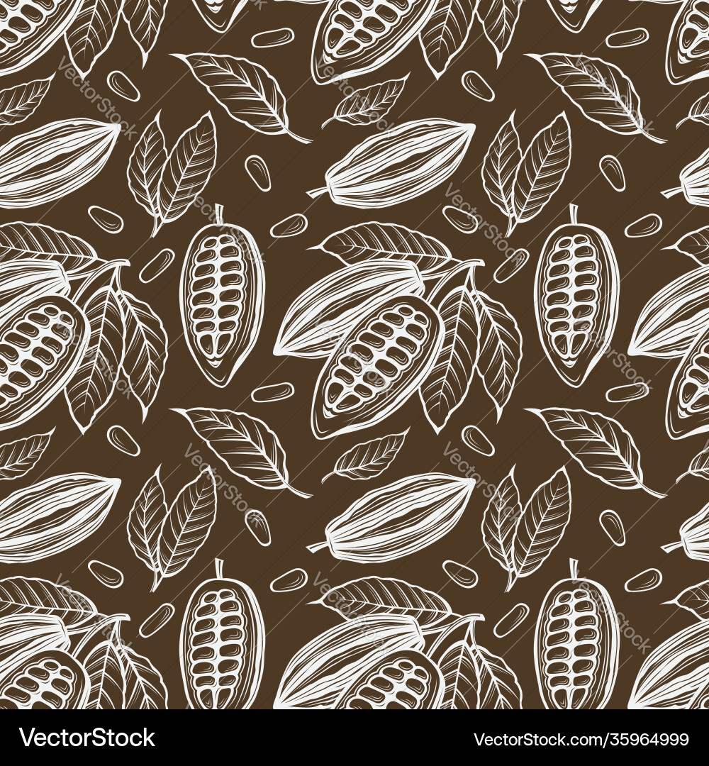 Cocoa seamless pattern vector image