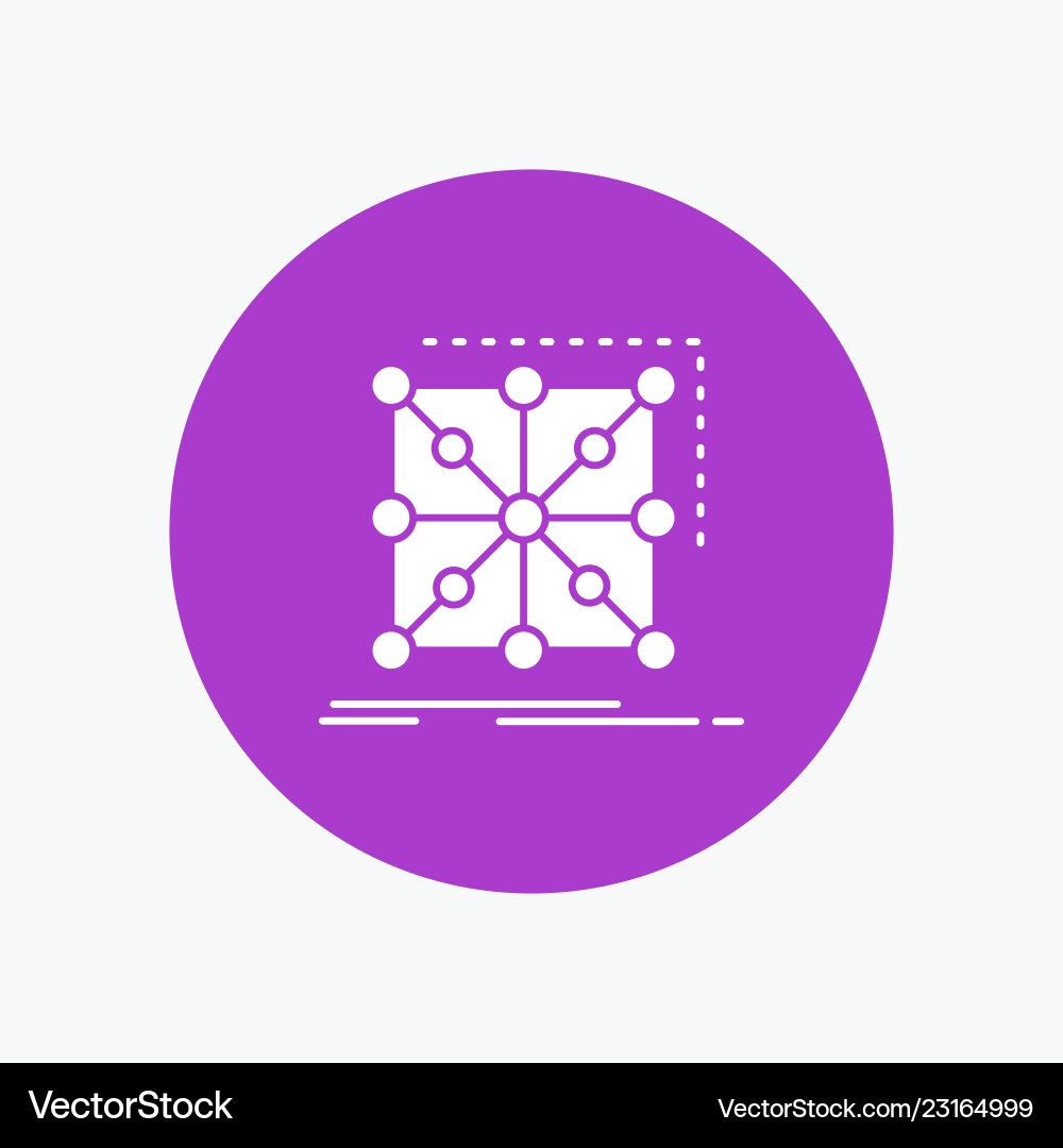Data framework app cluster complex white glyph Data framework app cluster complex white glyph vector image