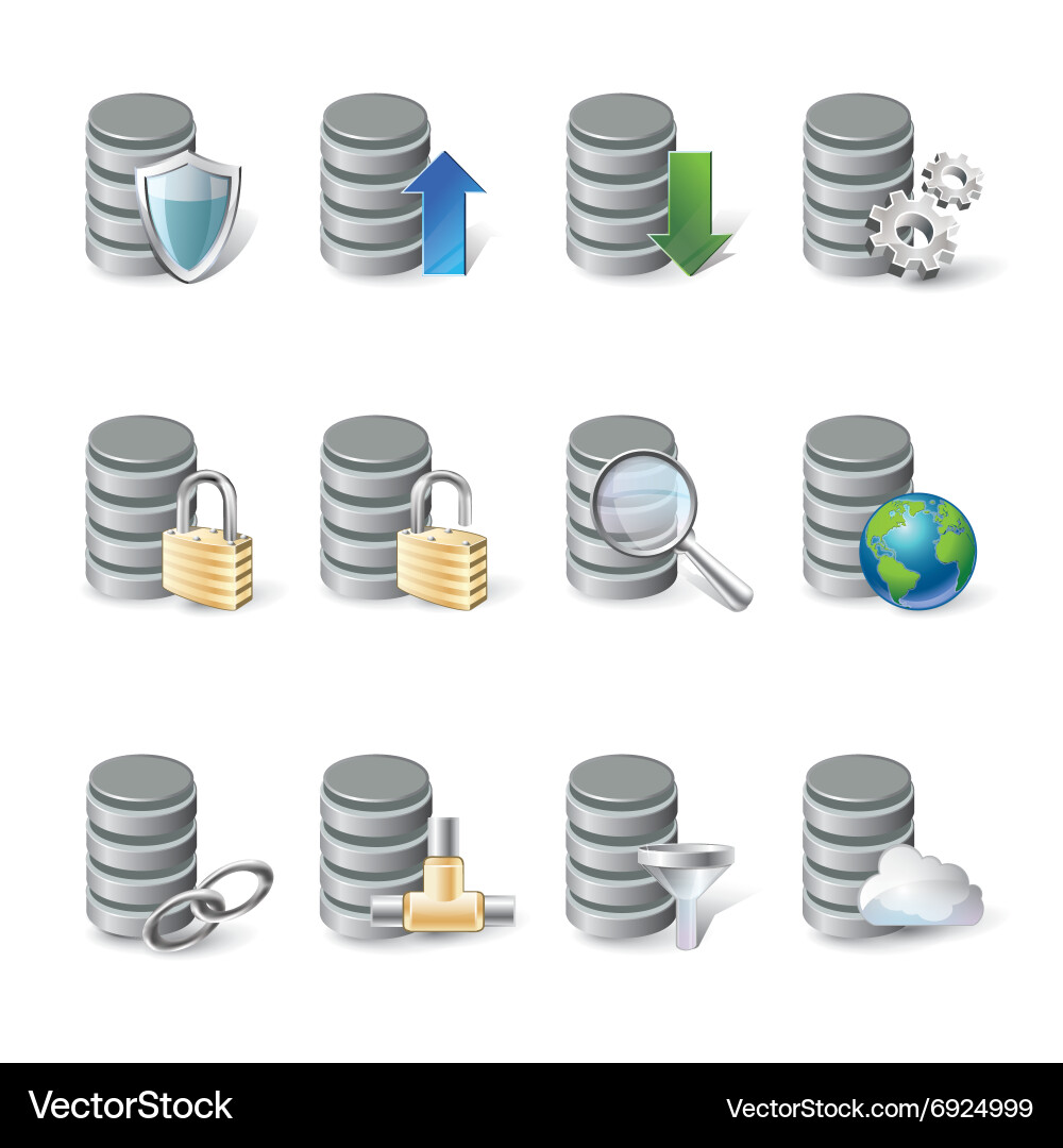 Database Icon Collection vector image